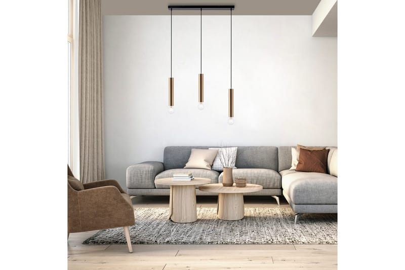 Pendellampe Bruna - 6x120x65 cm, Messing Matt - Belysning - Innendørsbelysning & Lamper - Taklampe - Pendellamper & Hengelamper