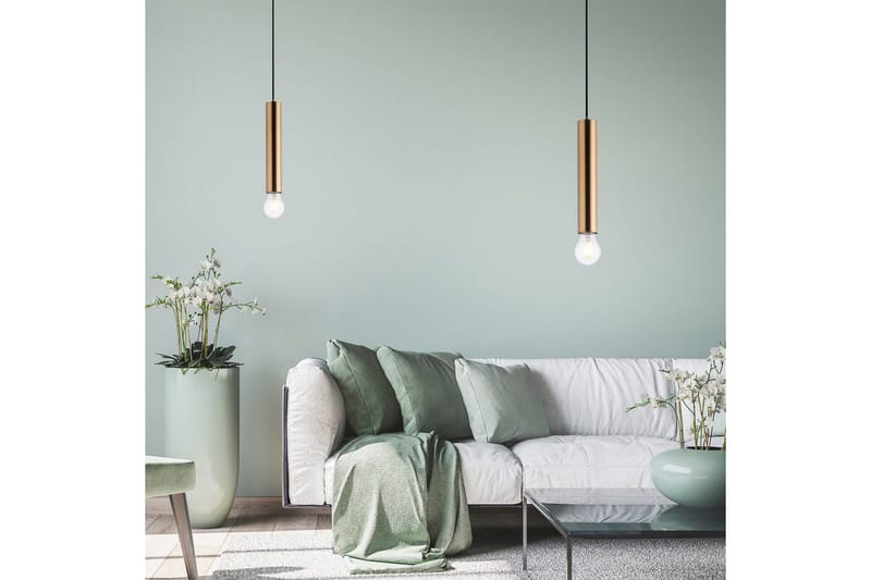 Pendellampe Bruna - 9x120x9 cm, Messing Matt - Belysning - Innendørsbelysning & Lamper - Taklampe - Pendellamper & Hengelamper