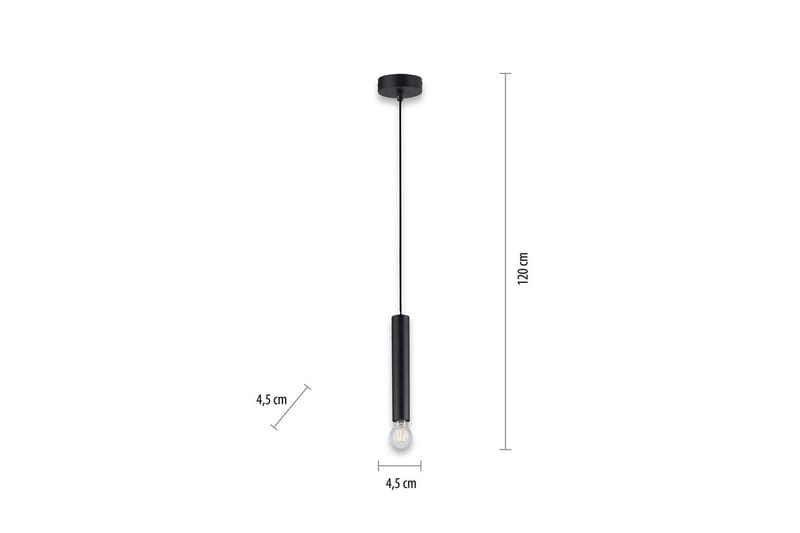 Pendellampe Bruna - 9x120x9 cm, Svart - Belysning - Innendørsbelysning & Lamper - Taklampe - Pendellamper & Hengelamper