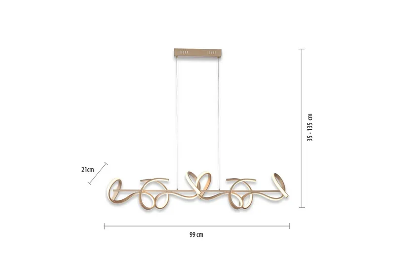 Pendellampe Curls - 21x135x99 cm - Belysning - Innendørsbelysning & Lamper - Taklampe - Pendellamper & Hengelamper