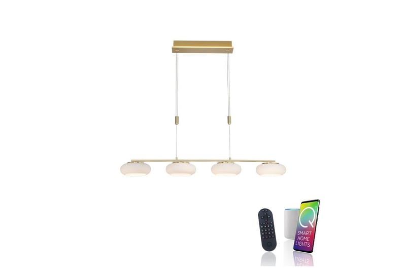 Pendellampe Q-Etienne - 20x200x108,5 cm, Messing Matt - Belysning - Innendørsbelysning & Lamper - Taklampe - Pendellamper & Hengelamper