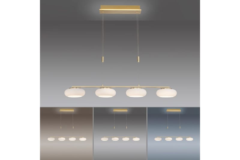 Pendellampe Q-Etienne - 20x200x108,5 cm, Messing Matt - Belysning - Innendørsbelysning & Lamper - Taklampe - Pendellamper & Hengelamper