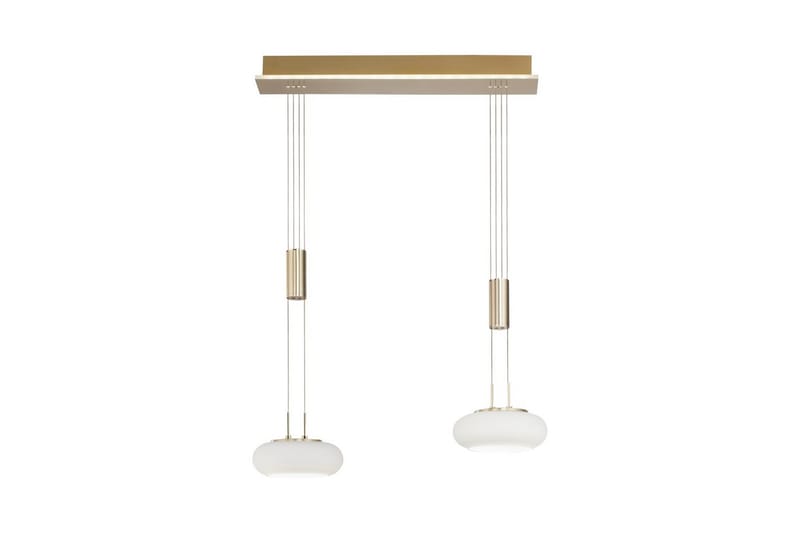 Pendellampe Q-Etienne - 20x200x65 cm, Messing Matt - Belysning - Innendørsbelysning & Lamper - Taklampe - Pendellamper & Hengelamper