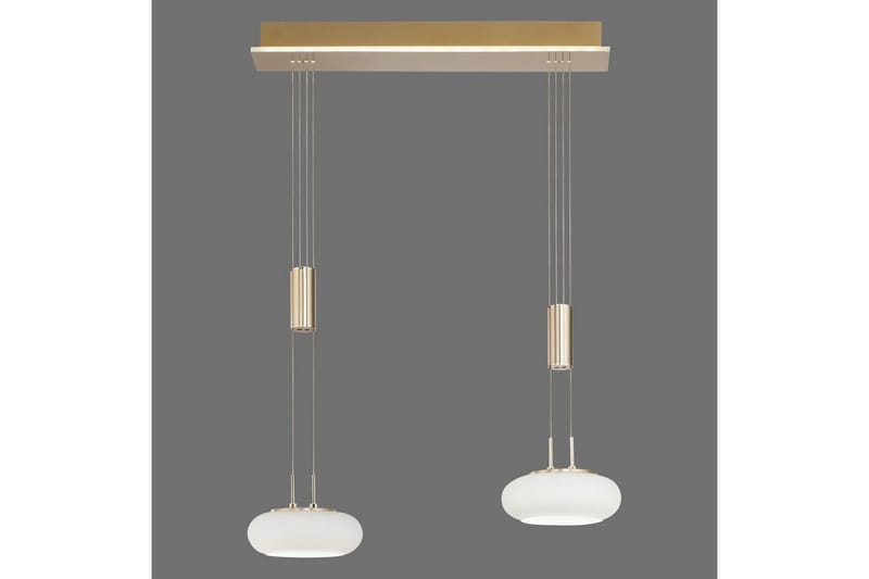 Pendellampe Q-Etienne - 20x200x65 cm, Messing Matt - Belysning - Innendørsbelysning & Lamper - Taklampe - Pendellamper & Hengelamper