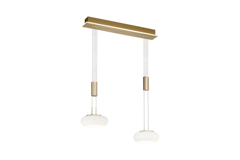Pendellampe Q-Etienne - 20x200x65 cm, Messing Matt - Belysning - Innendørsbelysning & Lamper - Taklampe - Pendellamper & Hengelamper