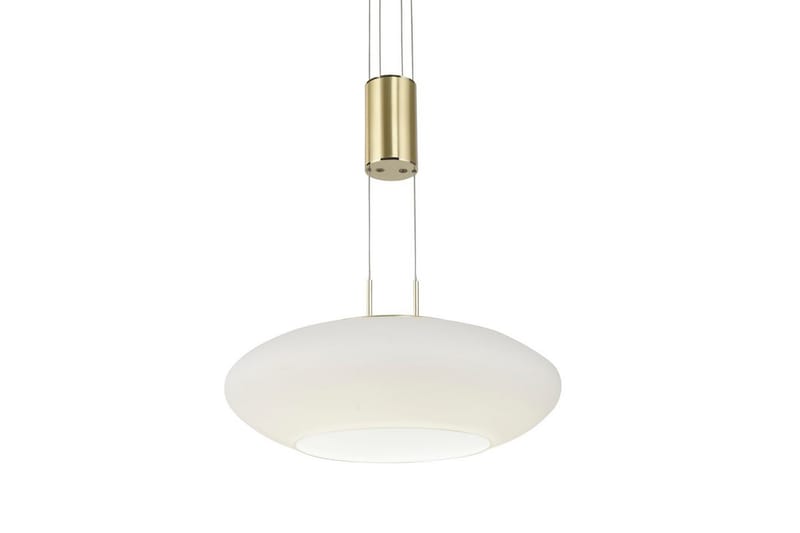Pendellampe Q-Etienne - 35x200x35 cm, Messing Matt - Belysning - Innendørsbelysning & Lamper - Taklampe - Pendellamper & Hengelamper