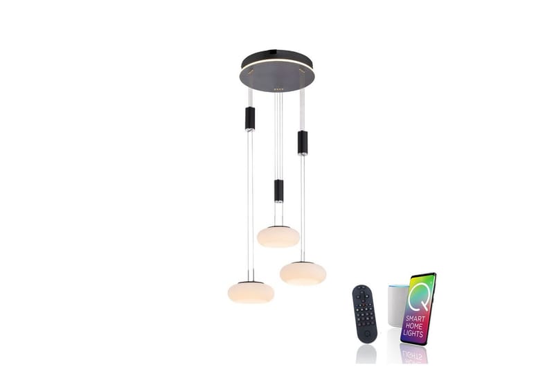 Pendellampe Q-Etienne - 40x200x44 cm, Svart - Belysning - Innendørsbelysning & Lamper - Taklampe - Pendellamper & Hengelamper
