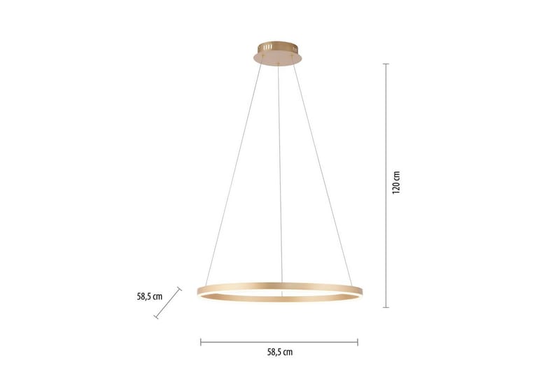 Pendellampe Ritus - 58,5x120x58,5 cm, Messing Matt - Belysning - Innendørsbelysning & Lamper - Taklampe - Pendellamper & Hengelamper