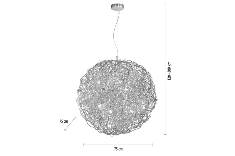 Pendellampe Sarea Sølvfarget - Sølvfarget - Belysning - Innendørsbelysning & Lamper - Taklampe - Pendellamper & Hengelamper