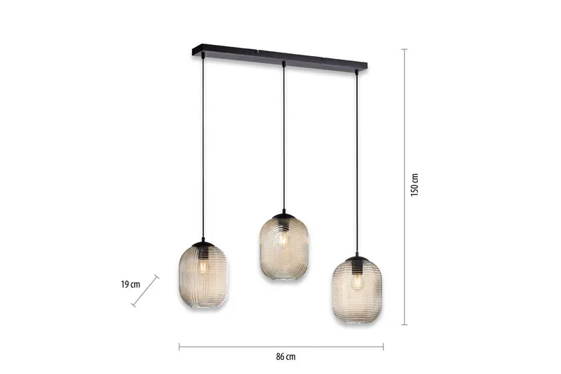 Pendellampe Shitake - 20x150x90 cm, Amber - Belysning - Innendørsbelysning & Lamper - Taklampe - Pendellamper & Hengelamper