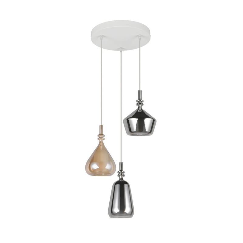 Pendellampe TRIO Aldea - 3 lamper/Rav/Krommet - Belysning - Innendørsbelysning & Lamper - Taklampe - Pendellamper & Hengelamper