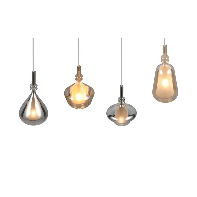 Pendellampe TRIO Aldea - 4 lamper, Rav/Krommet - Belysning - Innendørsbelysning & Lamper - Taklampe - Pendellamper & Hengelamper