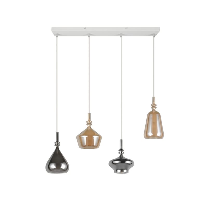 Pendellampe TRIO Aldea - 4 lamper, Rav/Krommet - Belysning - Innendørsbelysning & Lamper - Taklampe - Pendellamper & Hengelamper