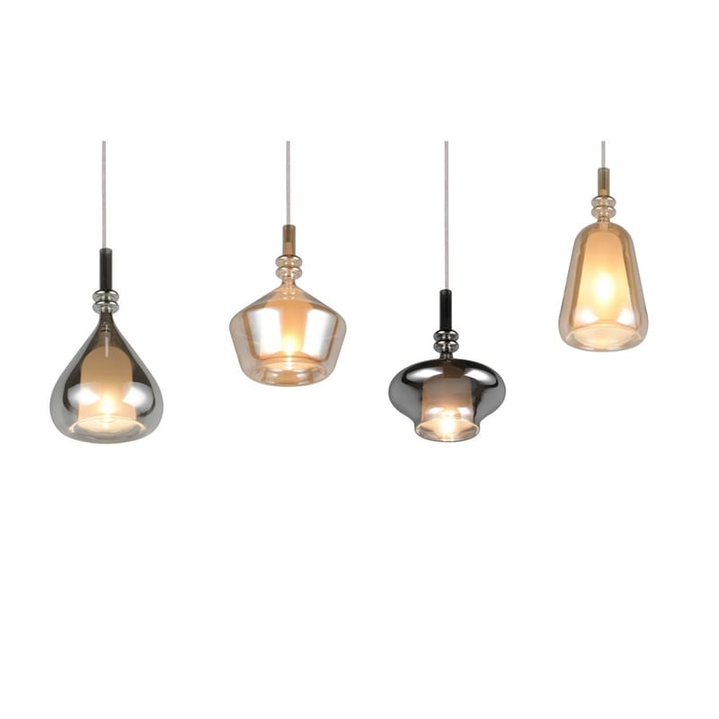 Pendellampe TRIO Aldea - 4 lamper, Rav/Krommet - Belysning - Innendørsbelysning & Lamper - Taklampe - Pendellamper & Hengelamper