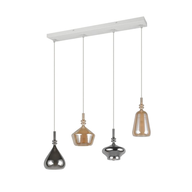 Pendellampe TRIO Aldea - 4 lamper/Rav/Krommet - Belysning - Innendørsbelysning & Lamper - Taklampe - Pendellamper & Hengelamper
