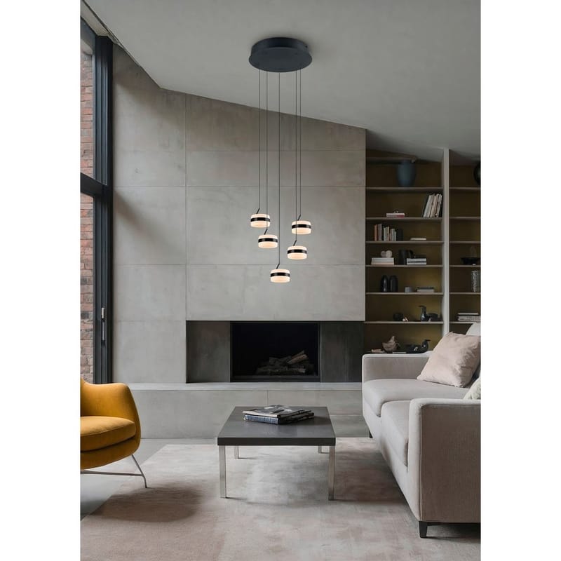 Pendellampe TRIO Dios - 5 lamper, Matt svart - Belysning - Innendørsbelysning & Lamper - Taklampe - Pendellamper & Hengelamper