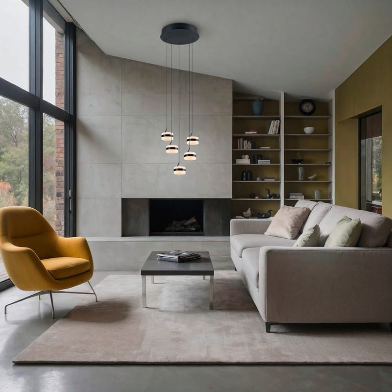 Pendellampe TRIO Dios - 5 lamper, Matt svart - Belysning - Innendørsbelysning & Lamper - Taklampe - Pendellamper & Hengelamper