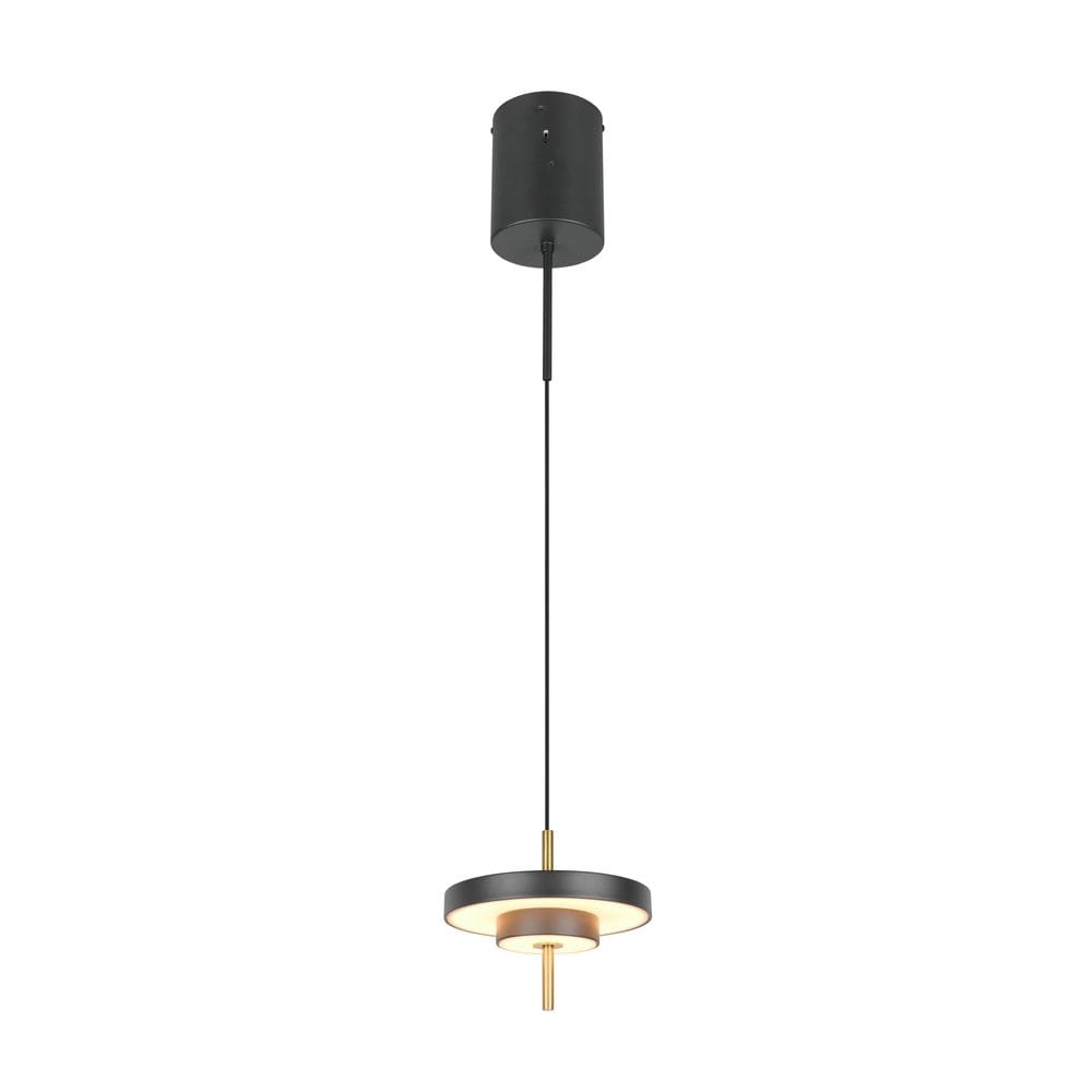 Pendellampe TRIO Keaton - 1 lampe 20 cm, Matt svart/Messing
