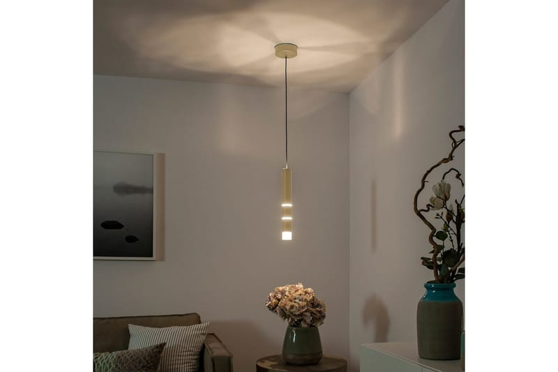 Pendellampe Pure Vega - 12x120x12 cm, Messing Matt - Belysning - Innendørsbelysning & Lamper - Taklampe - Pendellamper & Hengelamper