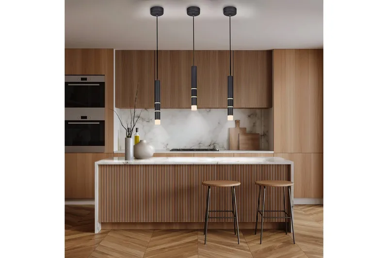 Pendellampe Pure Vega - 12x120x12 cm, Svart - Belysning - Innendørsbelysning & Lamper - Taklampe - Pendellamper & Hengelamper