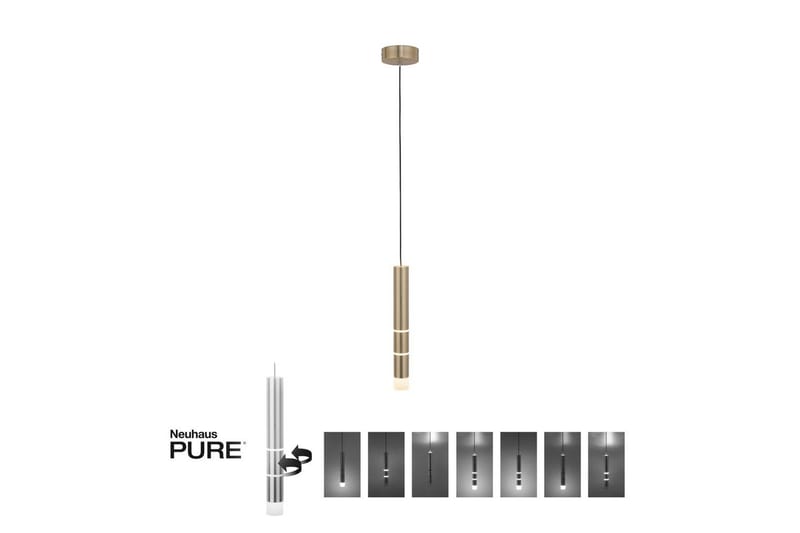 Pendellampe Pure Vega - 12x120x12 cm, Messing Matt - Belysning - Innendørsbelysning & Lamper - Taklampe - Pendellamper & Hengelamper