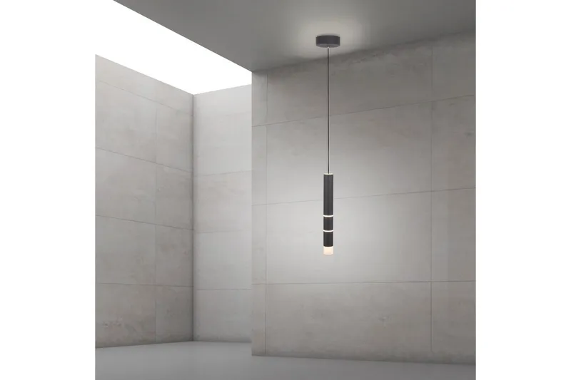 Pendellampe Pure Vega - 12x120x12 cm, Svart - Belysning - Innendørsbelysning & Lamper - Taklampe - Pendellamper & Hengelamper