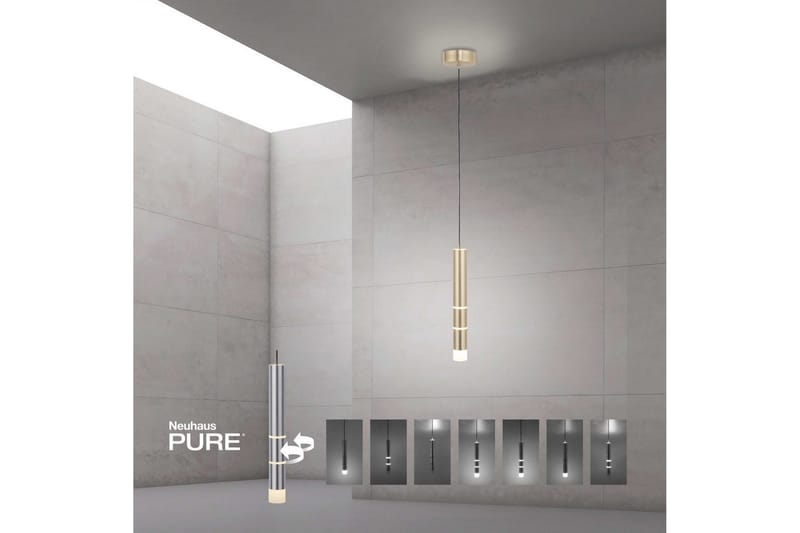 Pendellampe Pure Vega - 12x120x12 cm, Messing Matt - Belysning - Innendørsbelysning & Lamper - Taklampe - Pendellamper & Hengelamper