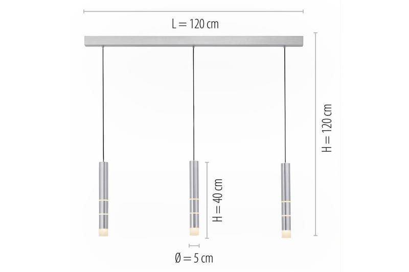 Pendellampe Pure Vega - 5x120x120 cm, Aluminium - Belysning - Innendørsbelysning & Lamper - Taklampe - Pendellamper & Hengelamper