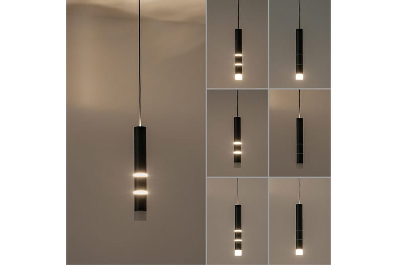 Pendellampe Pure Vega - 5x120x120 cm, Svart - Belysning - Innendørsbelysning & Lamper - Taklampe - Pendellamper & Hengelamper