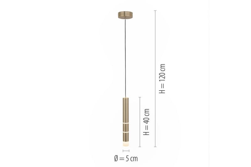 Pendellampe Pure Vega - 12x120x12 cm, Messing Matt - Belysning - Innendørsbelysning & Lamper - Taklampe - Pendellamper & Hengelamper