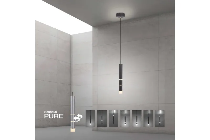 Pendellampe Pure Vega - 12x120x12 cm, Svart - Belysning - Innendørsbelysning & Lamper - Taklampe - Pendellamper & Hengelamper