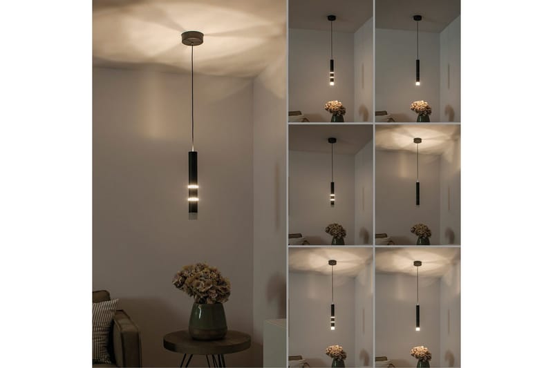 Pendellampe Pure Vega - 12x120x12 cm, Svart - Belysning - Innendørsbelysning & Lamper - Taklampe - Pendellamper & Hengelamper