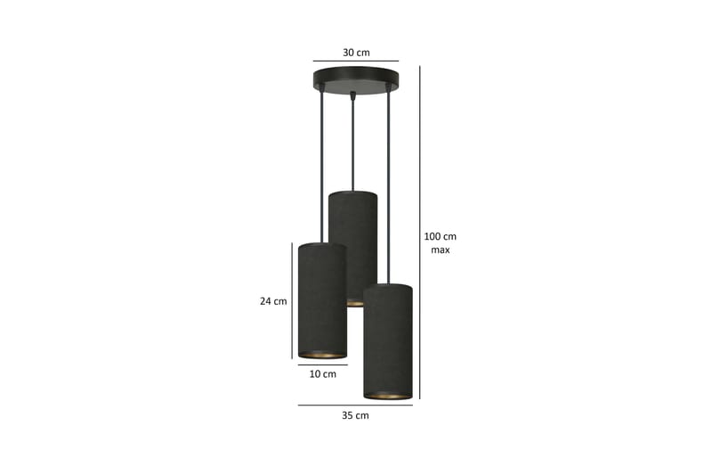 Bente 3 Premium pendel Svart - Scandinavian Choice - Taklampe kjøkken - Vinduslampe hengende - Vinduslampe - Pendellamper & Hengelamper - Soveromslampe - Stuelampe