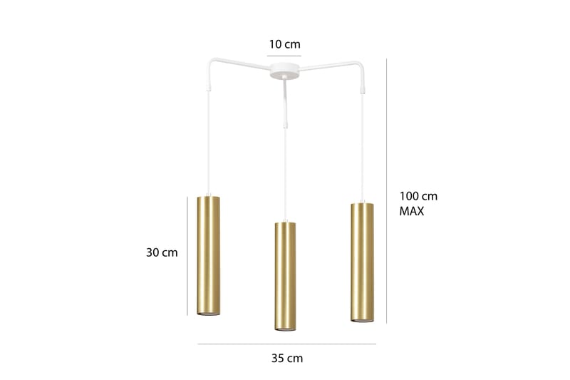 Goldi 3 Premium pendel Gull - Scandinavian Choice - Taklampe kjøkken - Vinduslampe hengende - Vinduslampe - Pendellamper & Hengelamper - Soveromslampe - Stuelampe