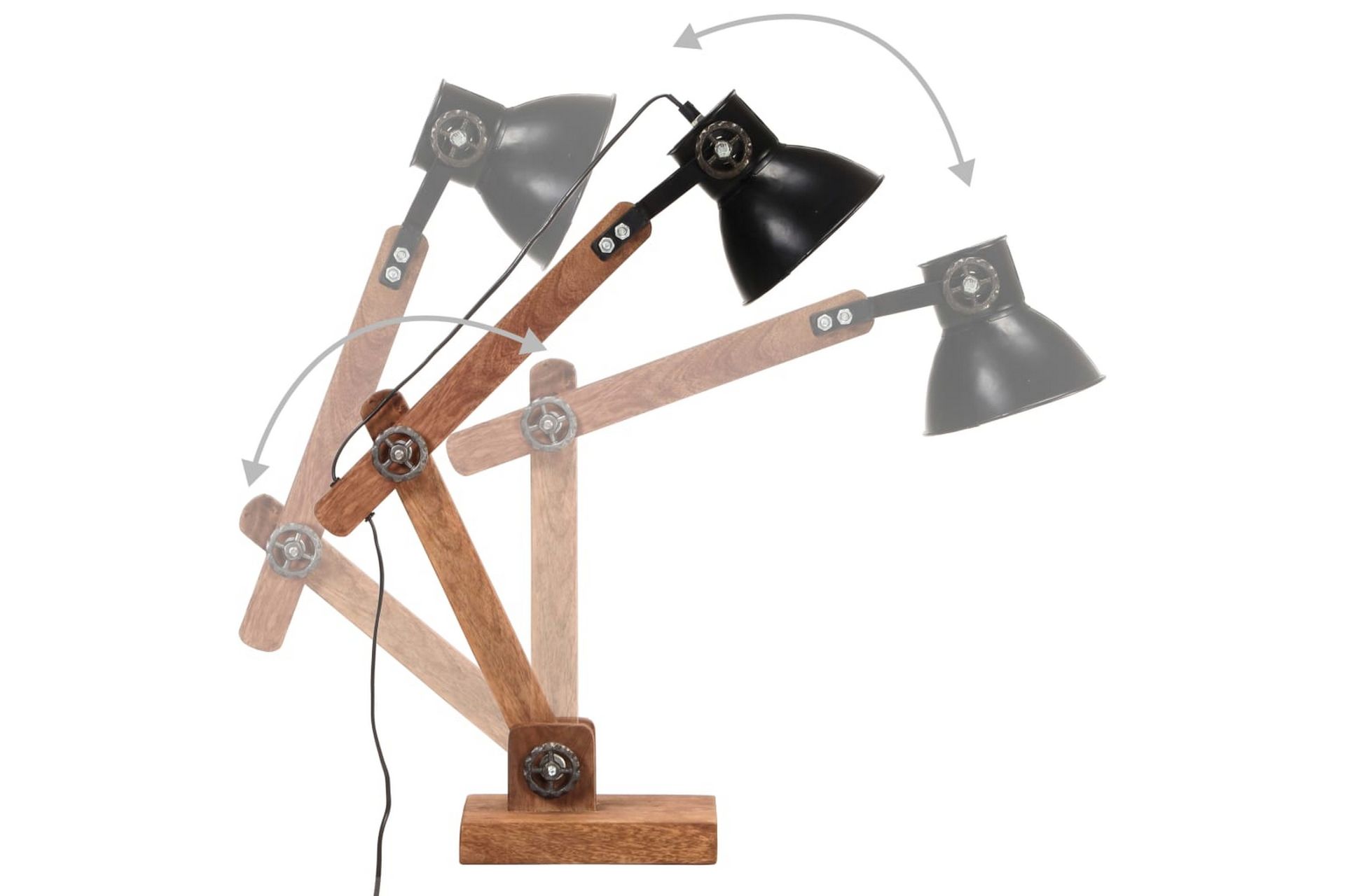 Industriell bordlampe matt svart rund 58x18x90 cm E27 - Svart - Belysning - Innendørsbelysning & Lamper - Taklampe - Pendellamper & Hengelamper