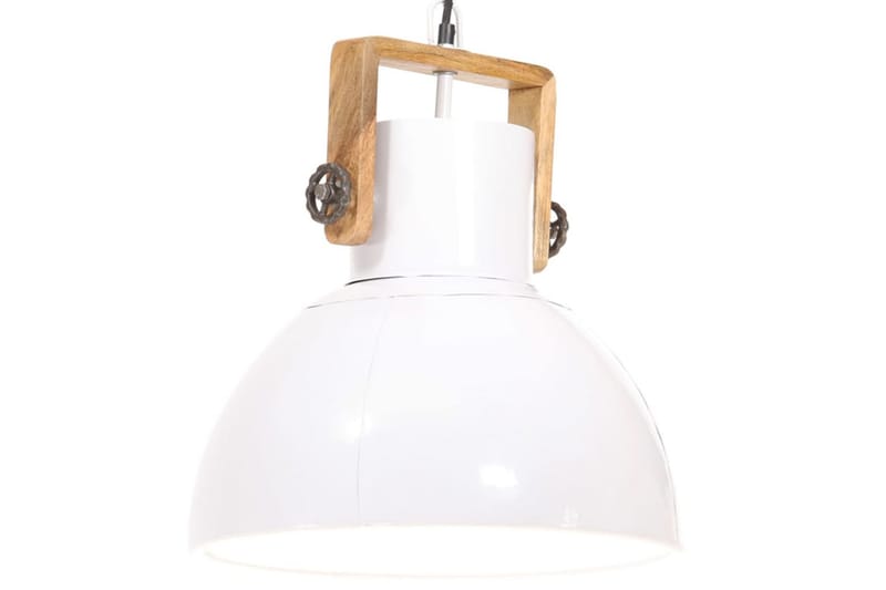 Industriell hengelampe 25 W hvit rund 40 cm E27 - Hvit - Belysning - Innendørsbelysning & Lamper - Taklampe - Pendellamper & Hengelamper