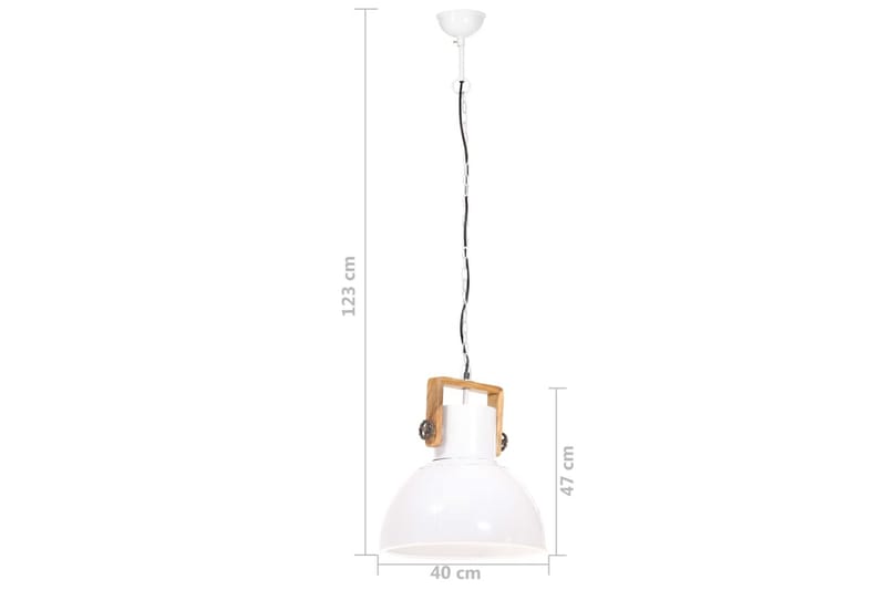 Industriell hengelampe 25 W hvit rund 40 cm E27 - Hvit - Belysning - Innendørsbelysning & Lamper - Taklampe - Pendellamper & Hengelamper