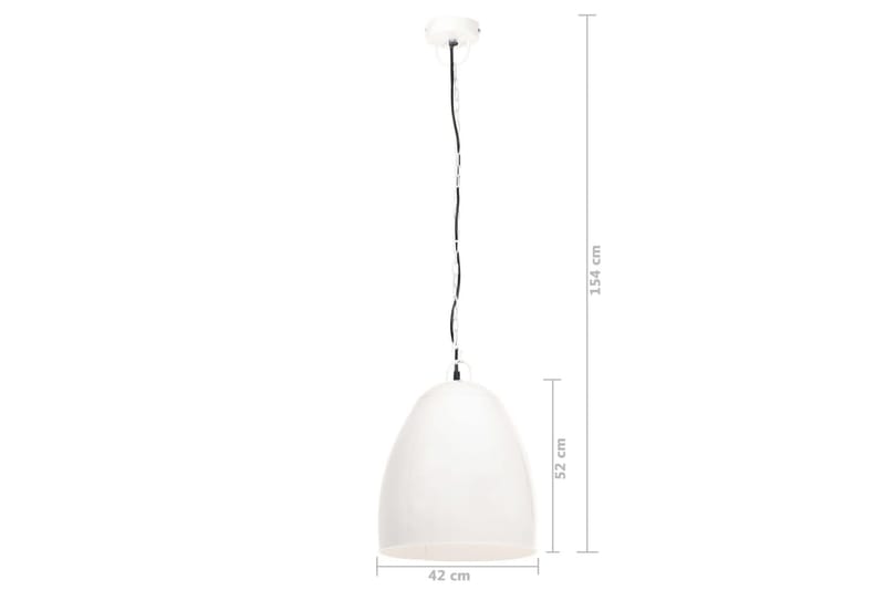 Industriell hengelampe 25 W hvit rund 42 cm E27 - Hvit - Belysning - Innendørsbelysning & Lamper - Taklampe - Pendellamper & Hengelamper