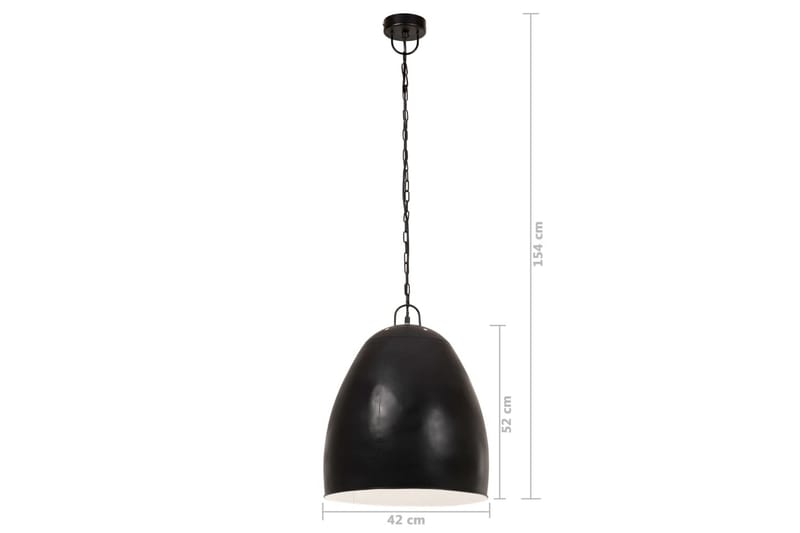 Industriell hengelampe 25 W matt svart rund 42 cm E27 - Svart - Belysning - Innendørsbelysning & Lamper - Taklampe - Pendellamper & Hengelamper