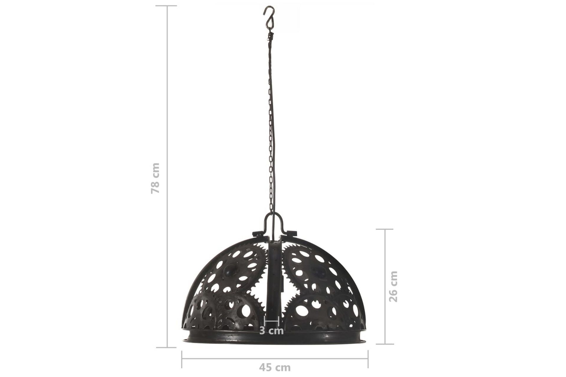 Industriell taklampe i kjedehjulsdesign 45 cm E27 - Svart - Belysning - Innendørsbelysning & Lamper - Taklampe - Pendellamper & Hengelamper