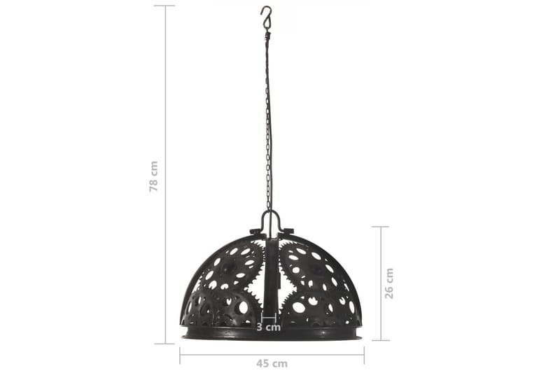Industriell taklampe i kjedehjulsdesign 45 cm E27 - Svart - Belysning - Innendørsbelysning & Lamper - Taklampe - Pendellamper & Hengelamper