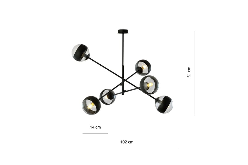Linear 6 pendel Svart - Scandinavian Choice - Taklampe kjøkken - Vinduslampe hengende - Vinduslampe - Pendellamper & Hengelamper - Soveromslampe - Stuelampe