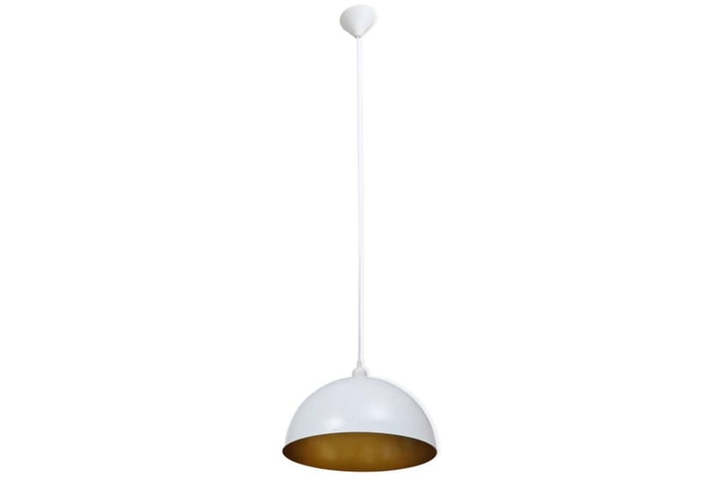 Taklampe 2 stk høydejusterbar halvkuleformet hvit - Hvit/Gull - Belysning - Innendørsbelysning & Lamper - Taklampe - Pendellamper & Hengelamper