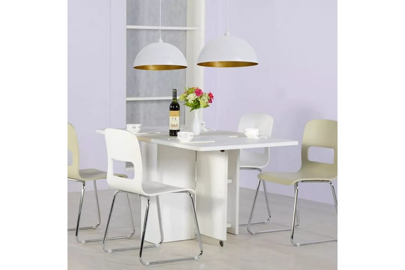 Taklampe 2 stk høydejusterbar halvkuleformet hvit - Hvit/Gull - Belysning - Innendørsbelysning & Lamper - Taklampe - Pendellamper & Hengelamper