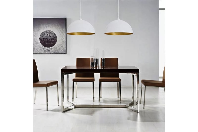 Taklampe 2 stk høydejusterbar halvkuleformet hvit - Hvit/Gull - Belysning - Innendørsbelysning & Lamper - Taklampe - Pendellamper & Hengelamper