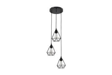 Taklampe med diamant-design svart 3 x E27 lysprer - Svart - Belysning - Innendørsbelysning & Lamper - Taklampe - Pendellamper & Hengelamper