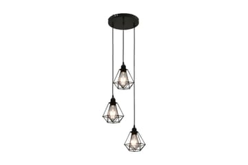 Taklampe med diamant-design svart 3 x E27 lysprer - Svart - Belysning - Innendørsbelysning & Lamper - Taklampe - Pendellamper & Hengelamper