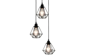 Taklampe med diamant-design svart 3 x E27 lysprer - Svart - Belysning - Innendørsbelysning & Lamper - Taklampe - Pendellamper & Hengelamper