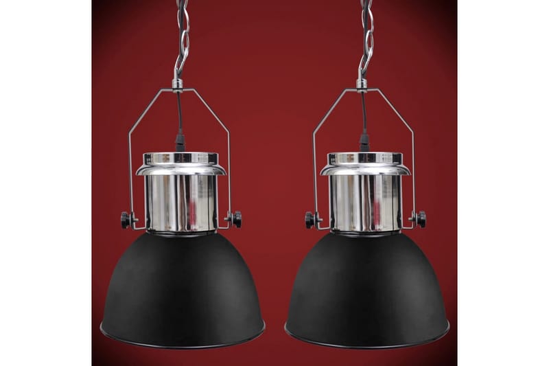 Taklampe metall 2 stk høydejusterbar moderne svart - Svart - Taklampe kjøkken - Vinduslampe hengende - Vinduslampe - Pendellamper & Hengelamper - Soveromslampe - Stuelampe