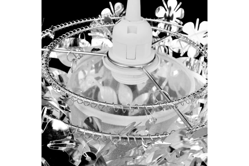 Taklampe/lysekrone løvpaletter 21,5 x 30 cm sølv - Sølv - Taklampe kjøkken - Vinduslampe hengende - Vinduslampe - Pendellamper & Hengelamper - Soveromslampe - Stuelampe